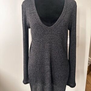 Astr Charcoal V-Neck Sweater